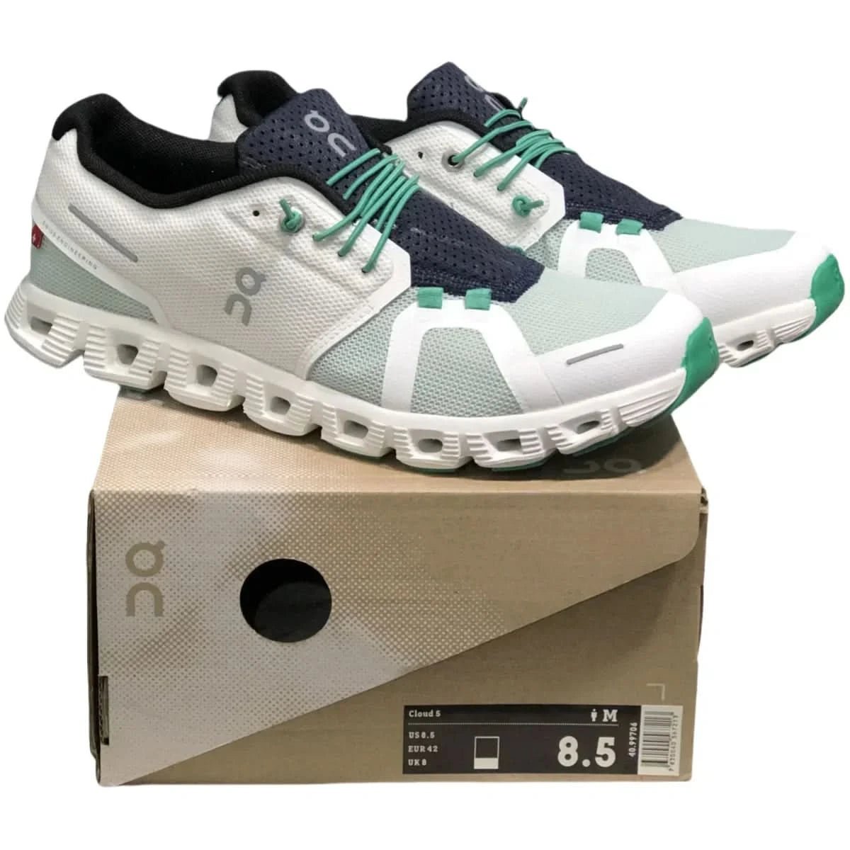 On Cloud 5 Men's White Stream Green - Onsrunners