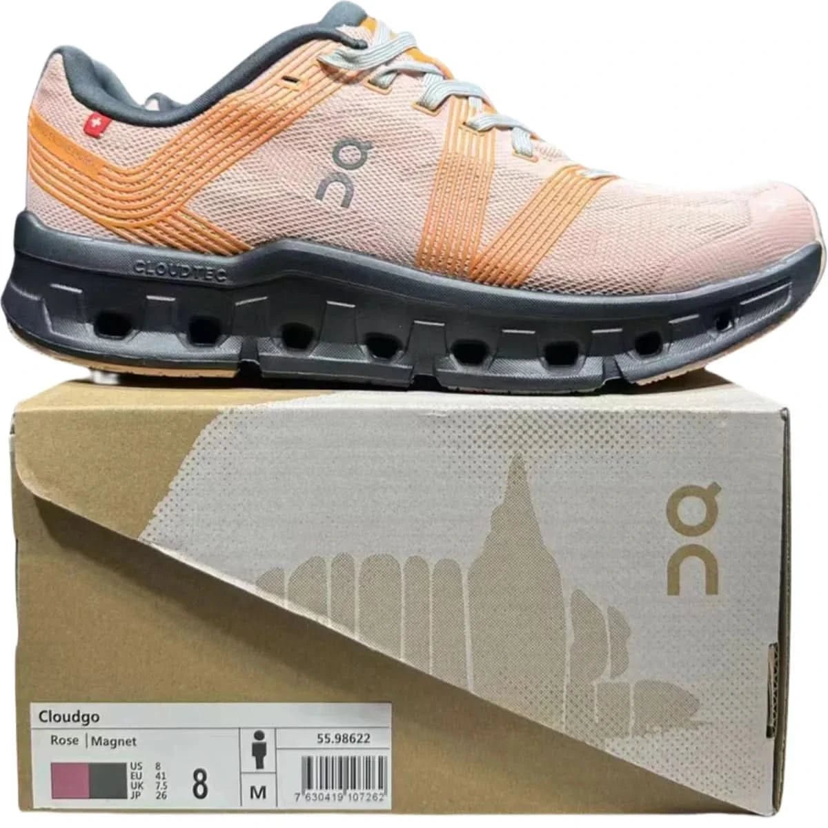 On Cloudgo Women's Rose powder magnetic/lime - Onsrunners