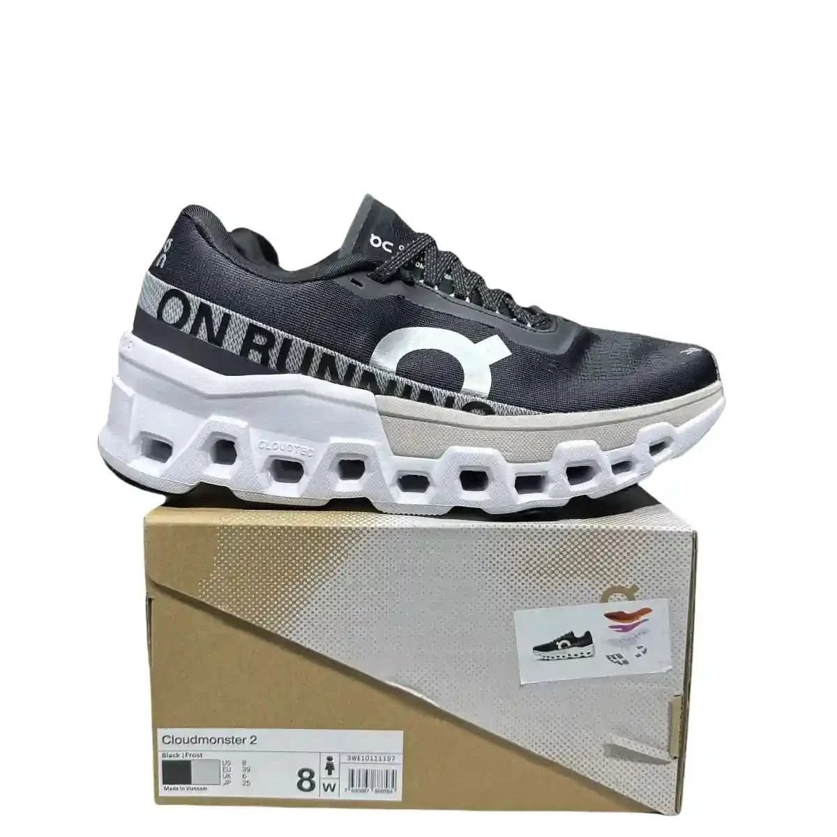 On Cloudmonster 2 Women's Black/Mist White - Onsrunners