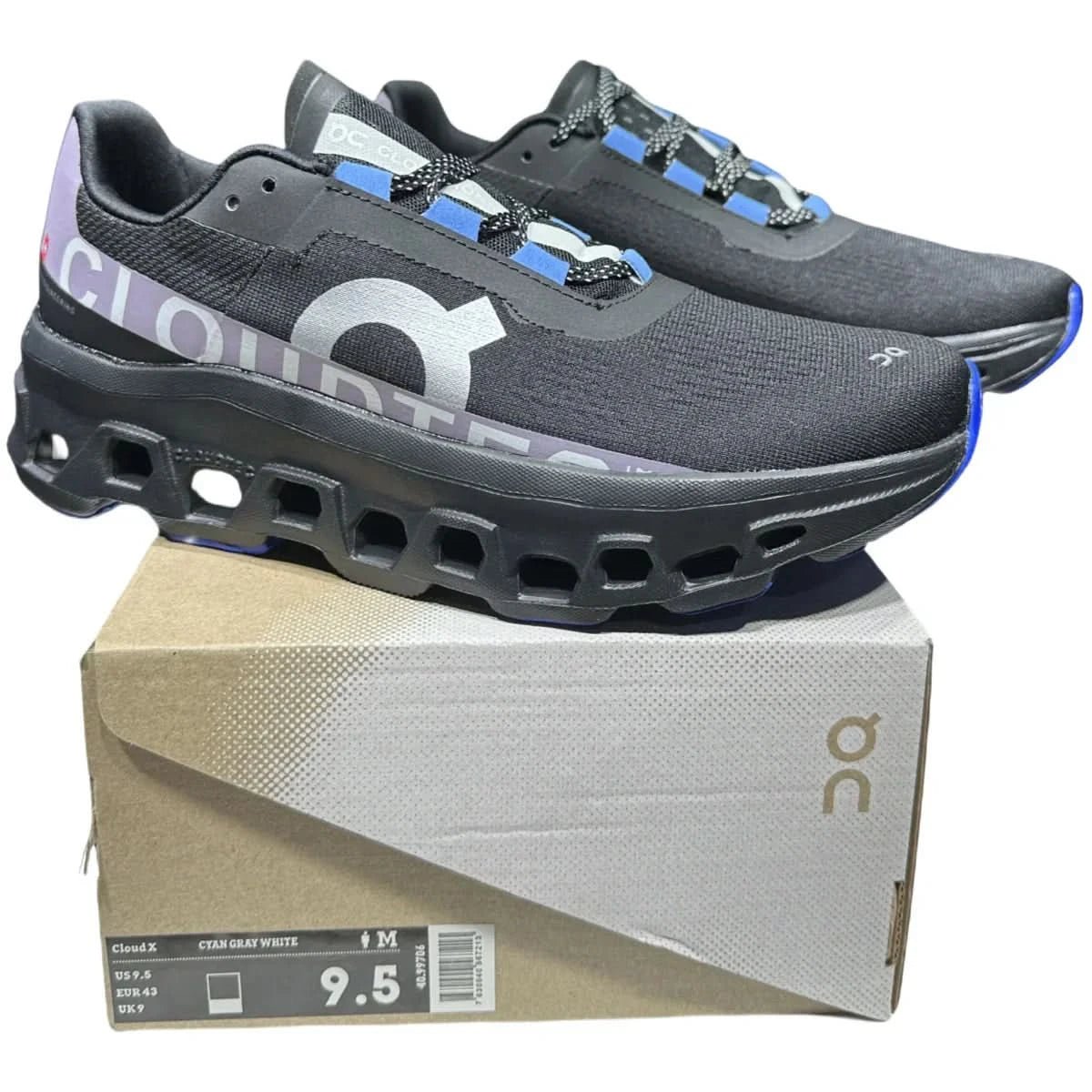 On Cloudmonster Men's Black/Blue - Onsrunners
