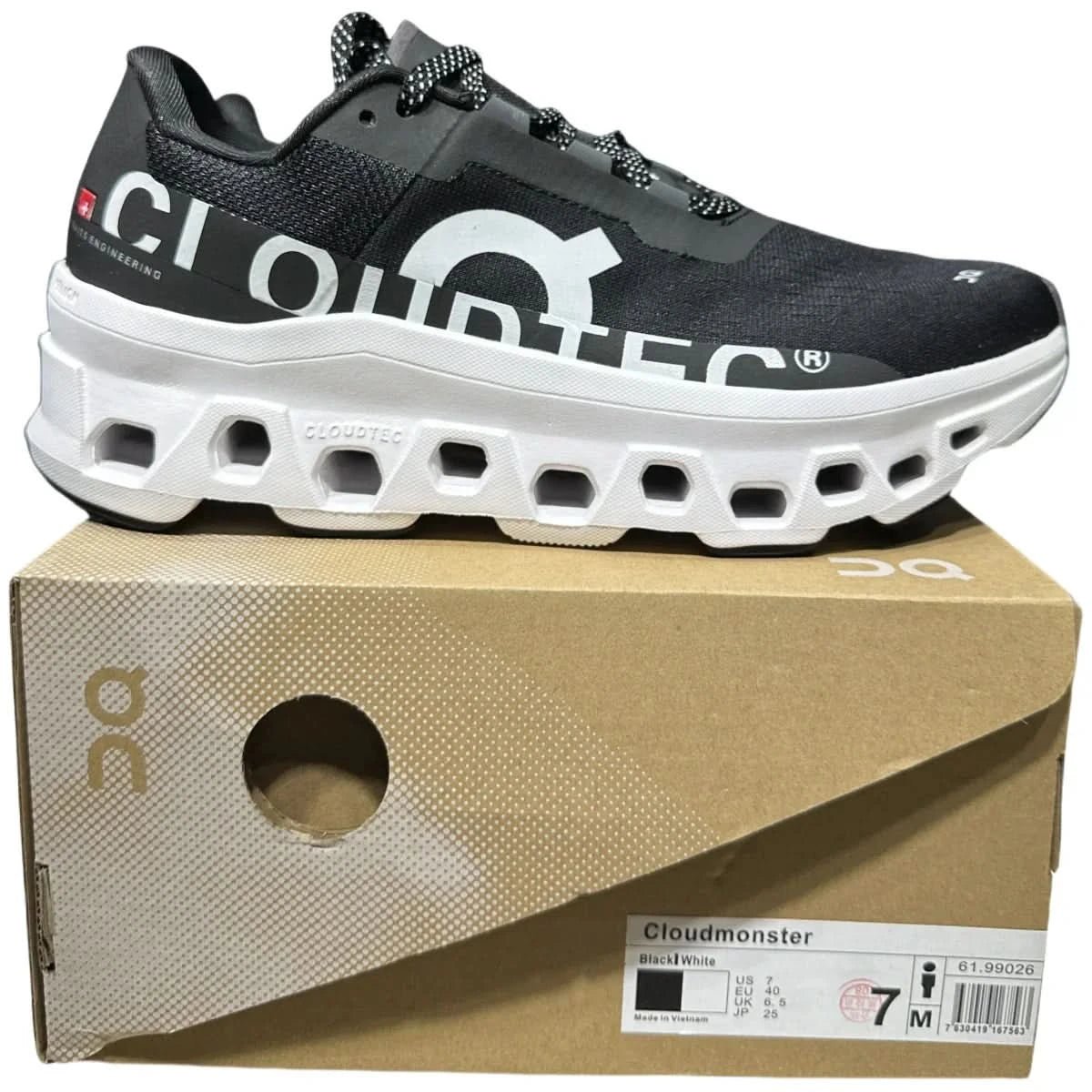 On Cloudmonster Men's Black/White - Onsrunners