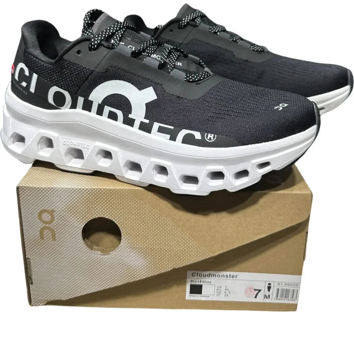 On Cloudmonster Men's Black/White - Onsrunners