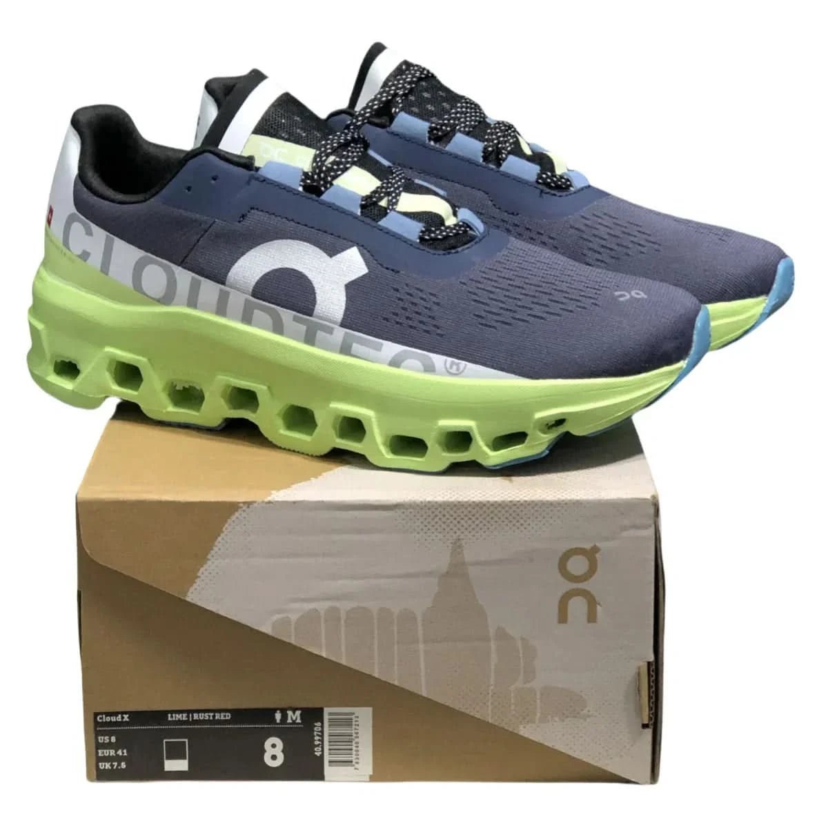 On Cloudmonster Men's Green/Blue - Onsrunners