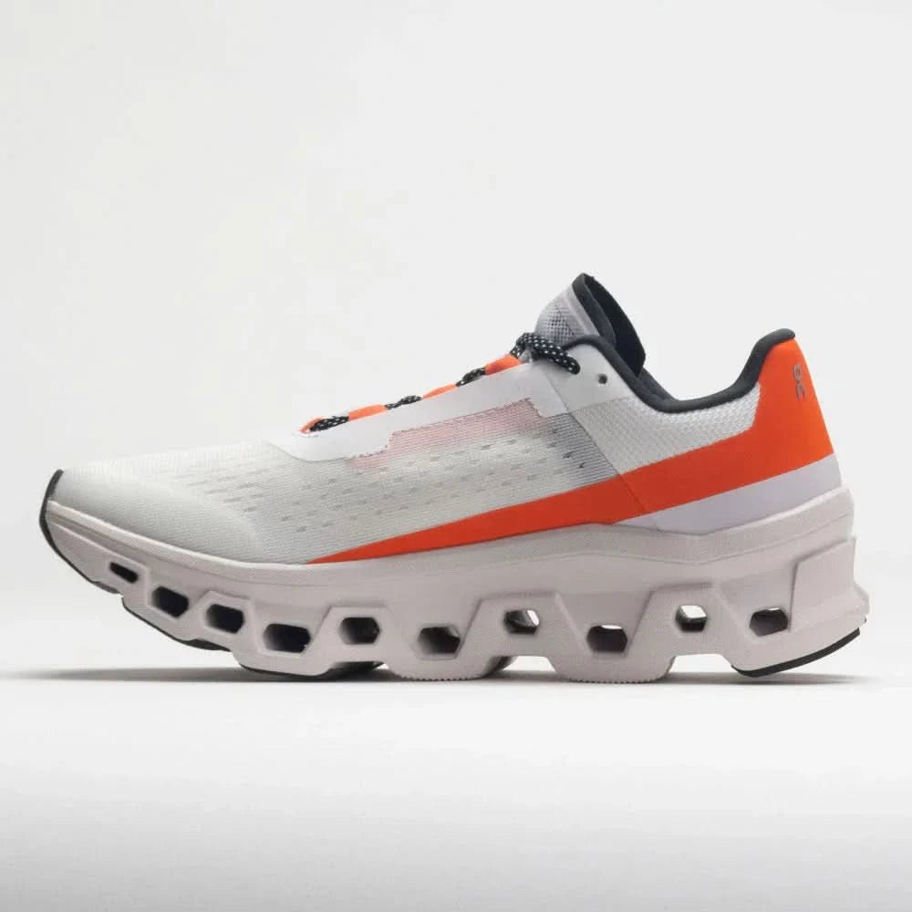 On Cloudmonster Men's Undyed White/Flame - Onsrunners