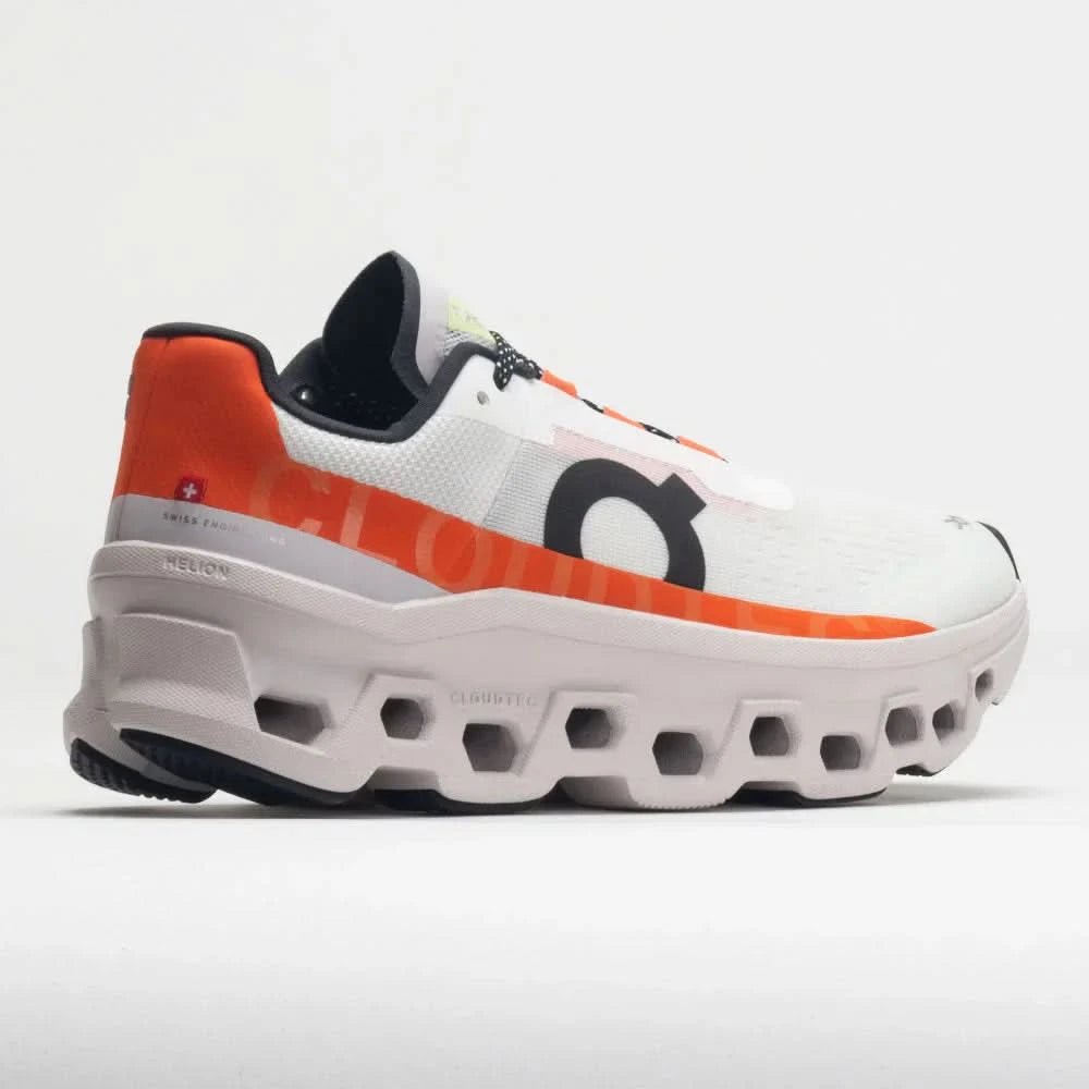 On Cloudmonster Men's Undyed White/Flame - Onsrunners