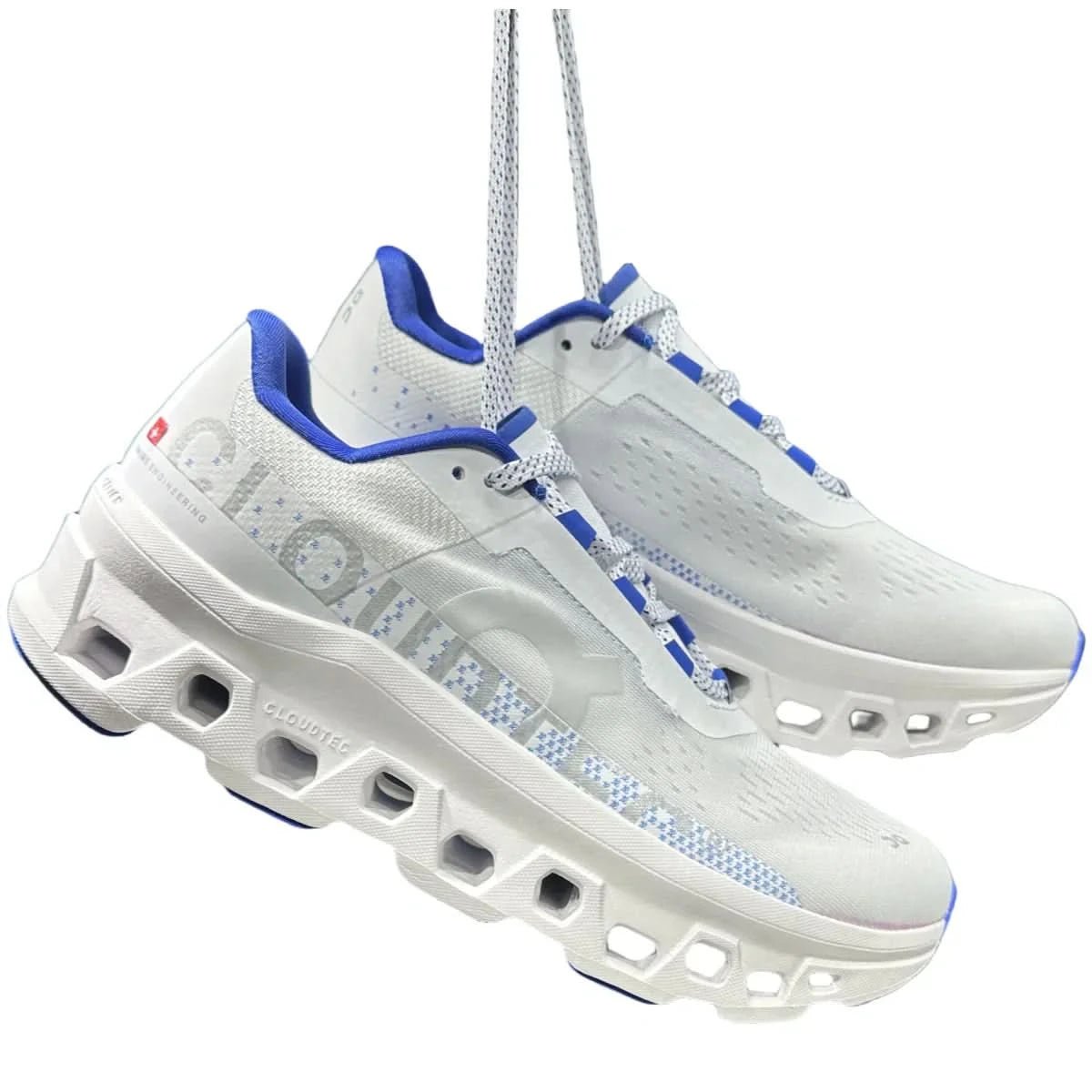 On Cloudmonster Men's White/Blue - Onsrunners