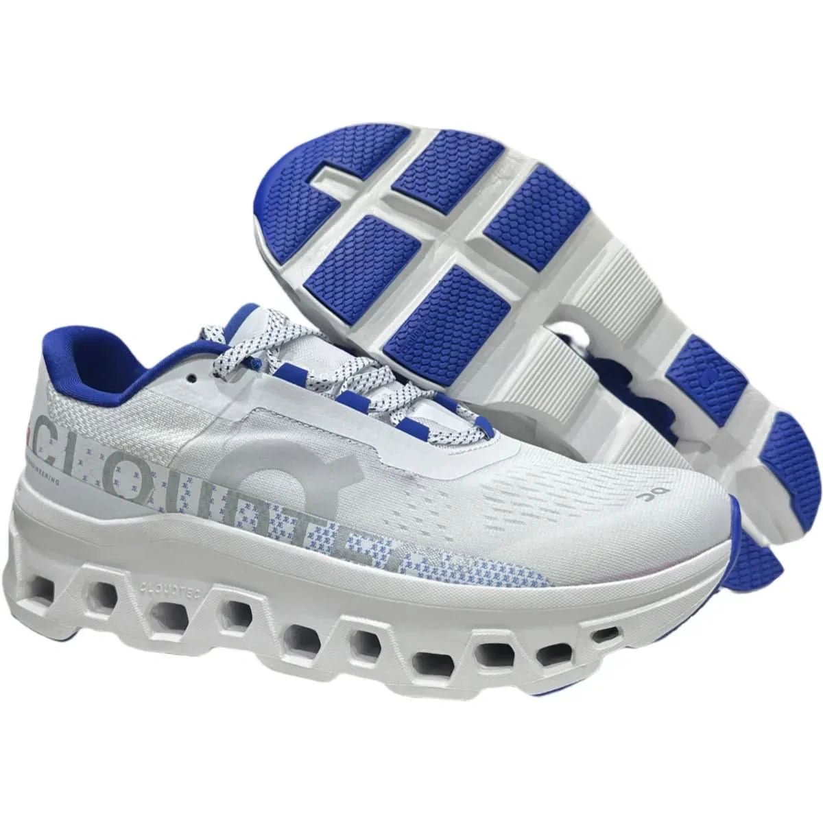On Cloudmonster Women's White/Blue - Onsrunners