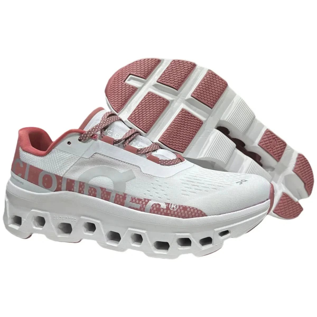 On Cloudmonster Women's White/Red - Onsrunners