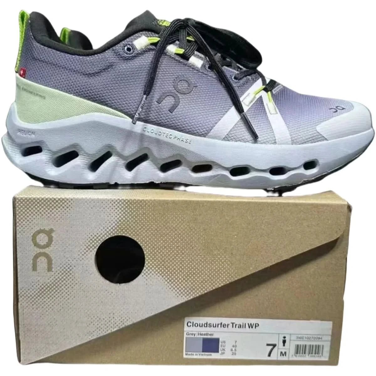 On Cloudsurfer Trail Waterproof Men's Black/Heather - Onsrunners