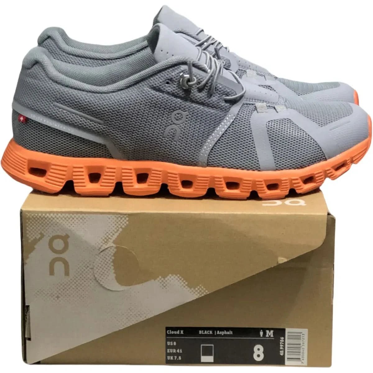 On Cloud 5 Men's Gray Orange/zinc gray burnt orange - Onsrunners