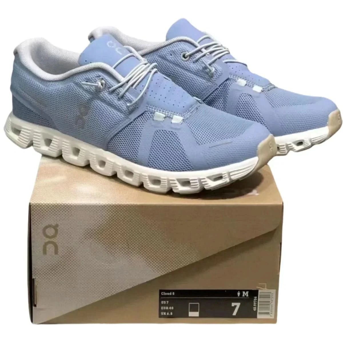 On Cloud 5 Women's Light Grayish Blue White - Onsrunners