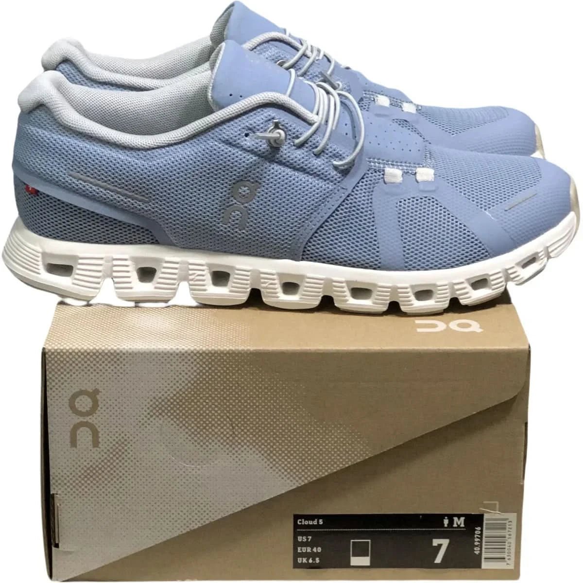 On Cloud 5 Women's Light Grayish Blue White - Onsrunners
