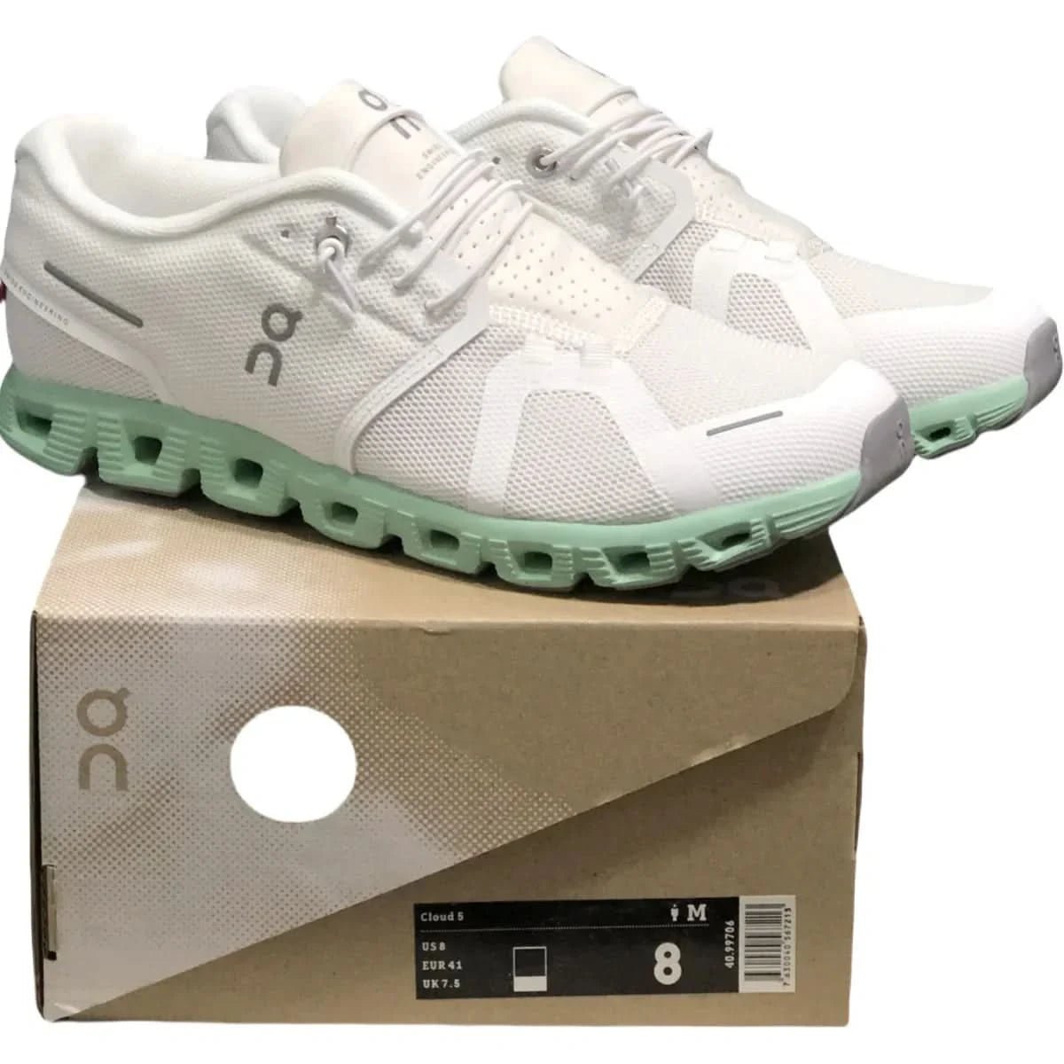 On Cloud 5 Women's Undyed White Stream Green - Onsrunners