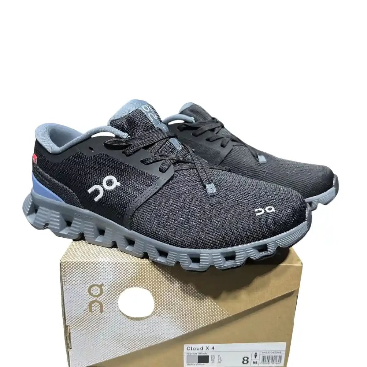 On Cloud X4 Men's Black/Light Gray - Blue - Onsrunners