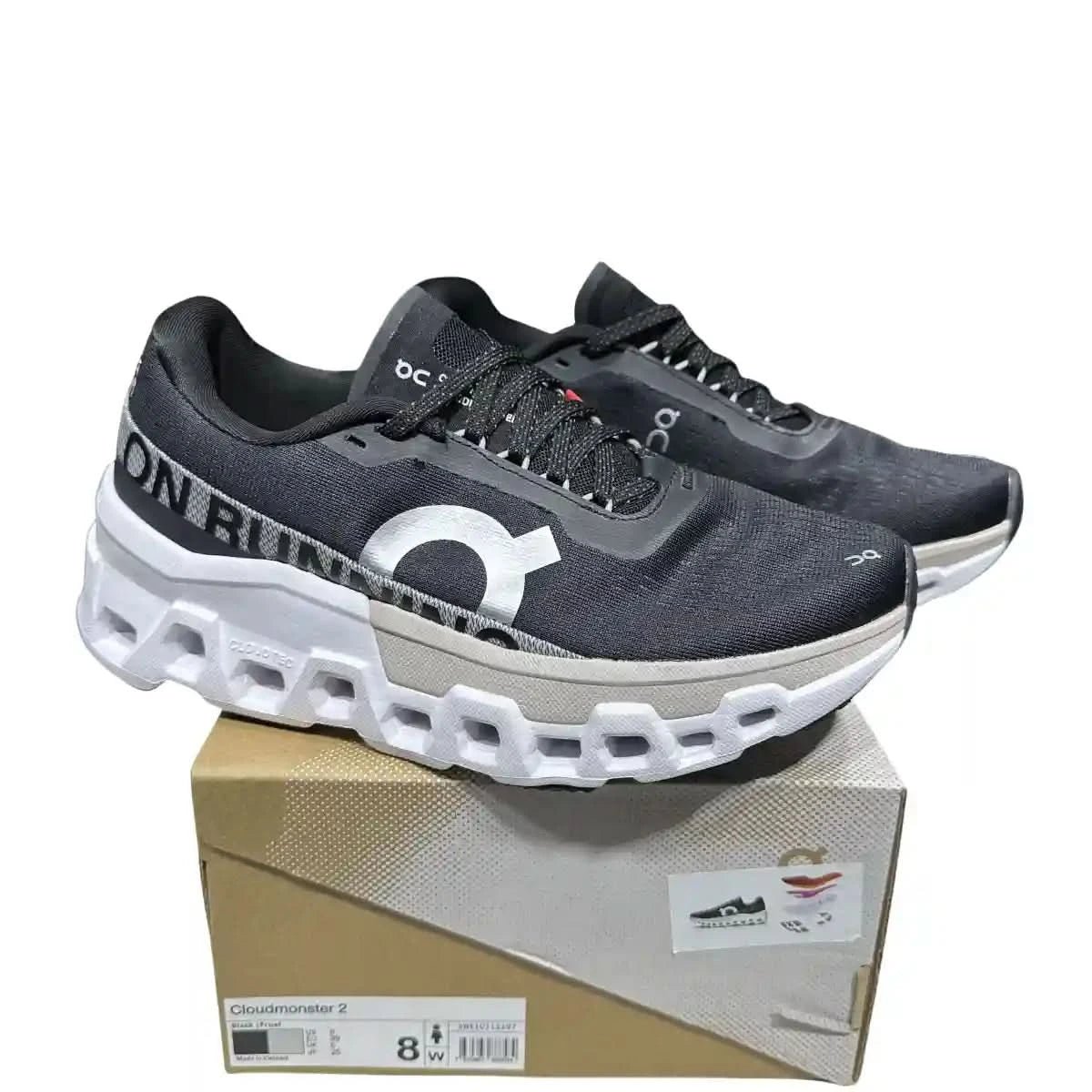 On Cloudmonster 2 Women's Black/Mist White - Onsrunners