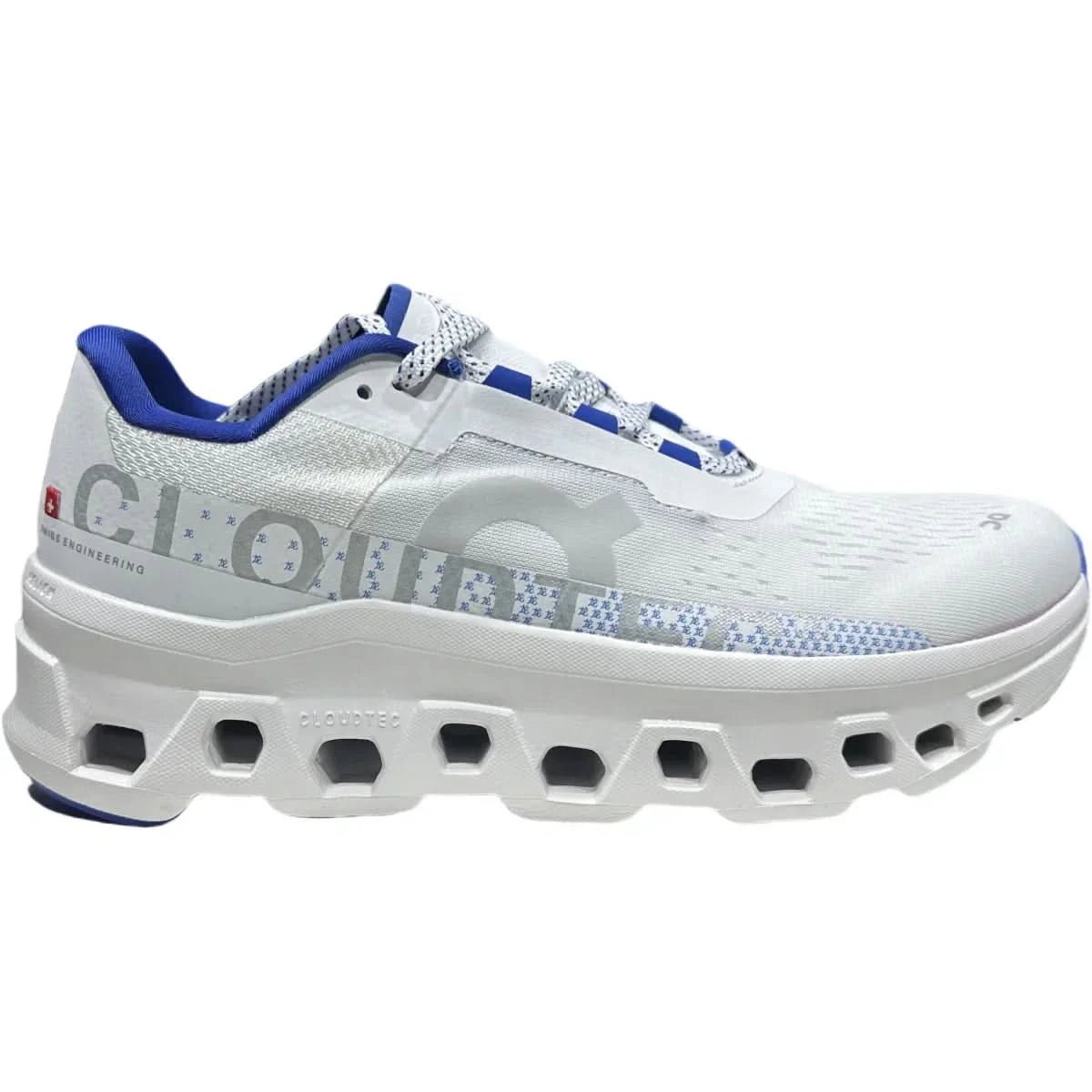 On Cloudmonster Men's White/Blue - Onsrunners