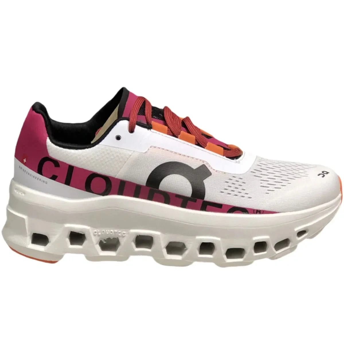 On Cloudmonster Men's White/Pink - Onsrunners