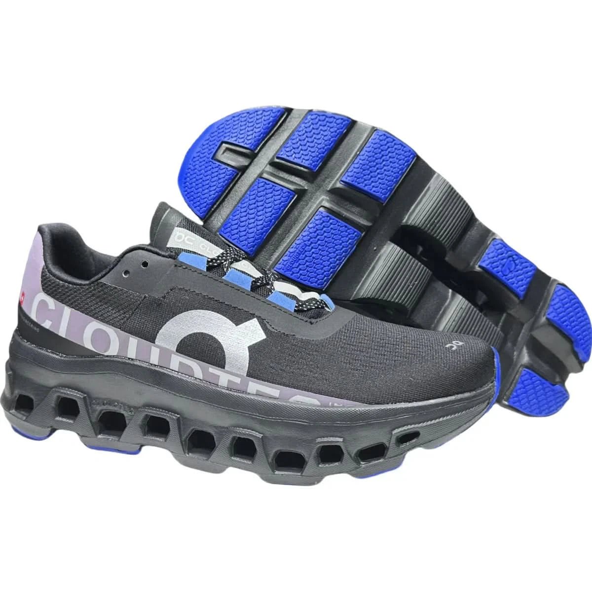 On Cloudmonster Women's Black/Blue - Onsrunners