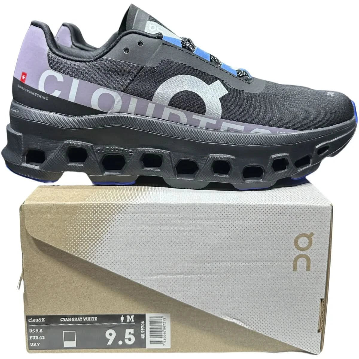 On Cloudmonster Women's Black/Blue - Onsrunners