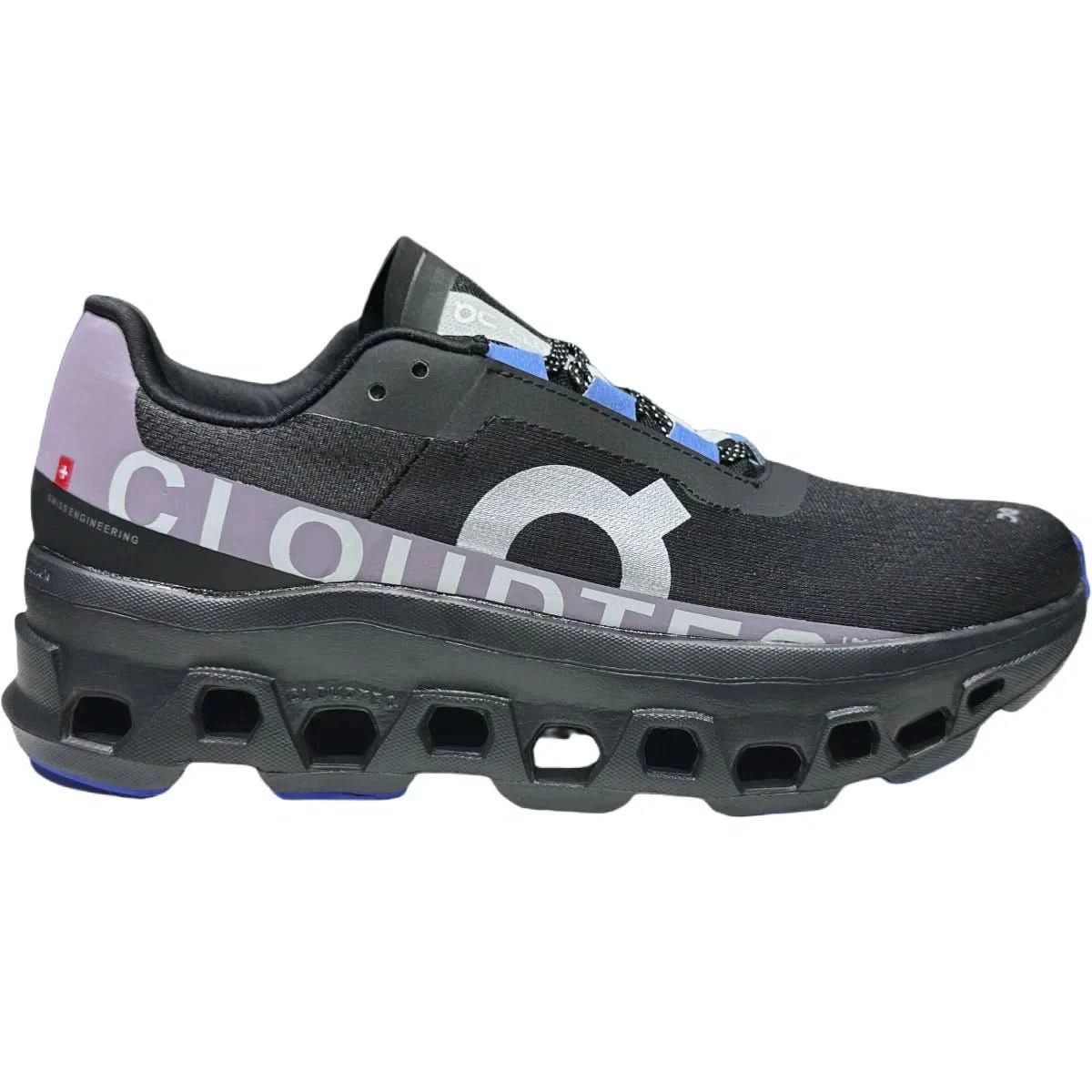 On Cloudmonster Women's Black/Blue - Onsrunners