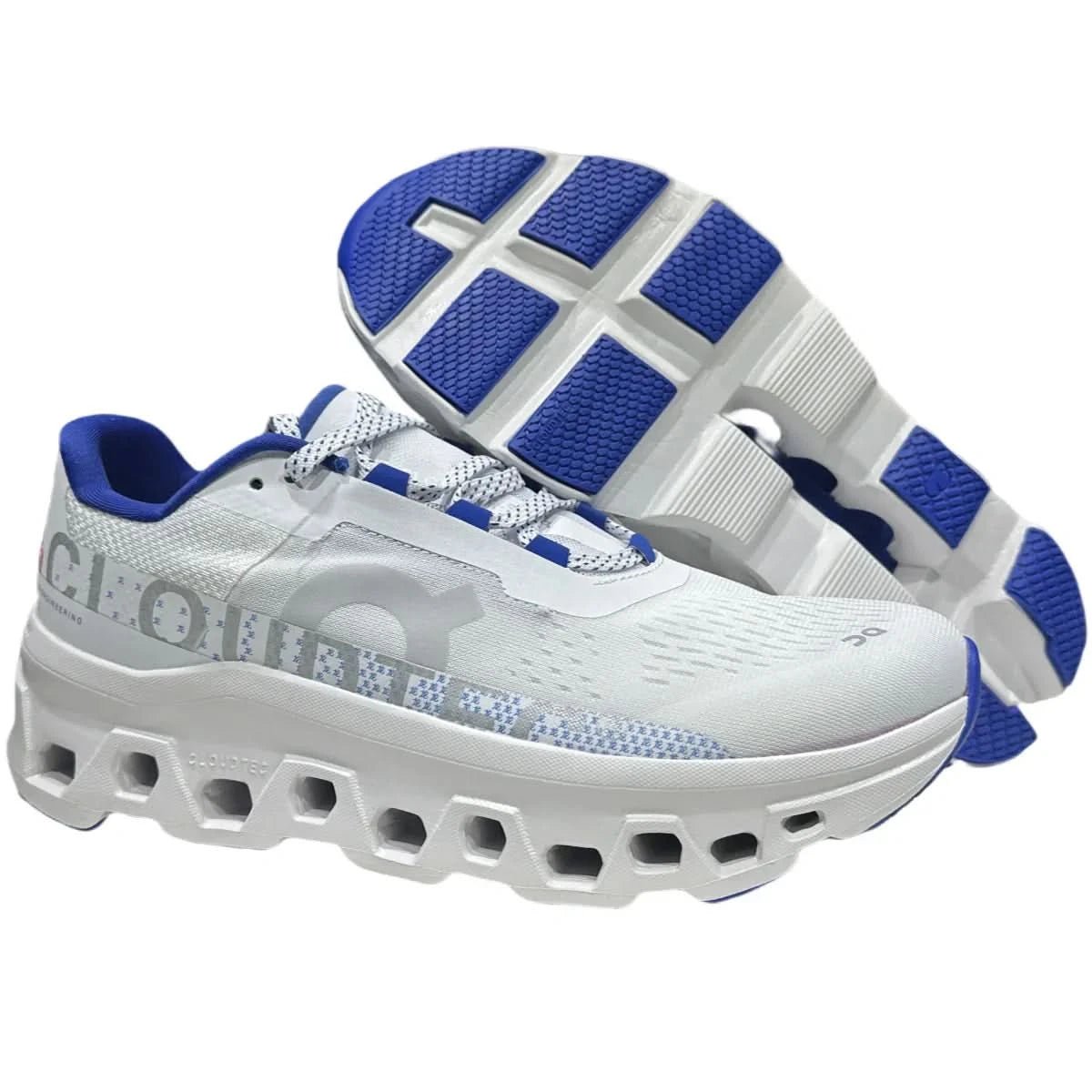 On Cloudmonster Women's White/Blue - Onsrunners