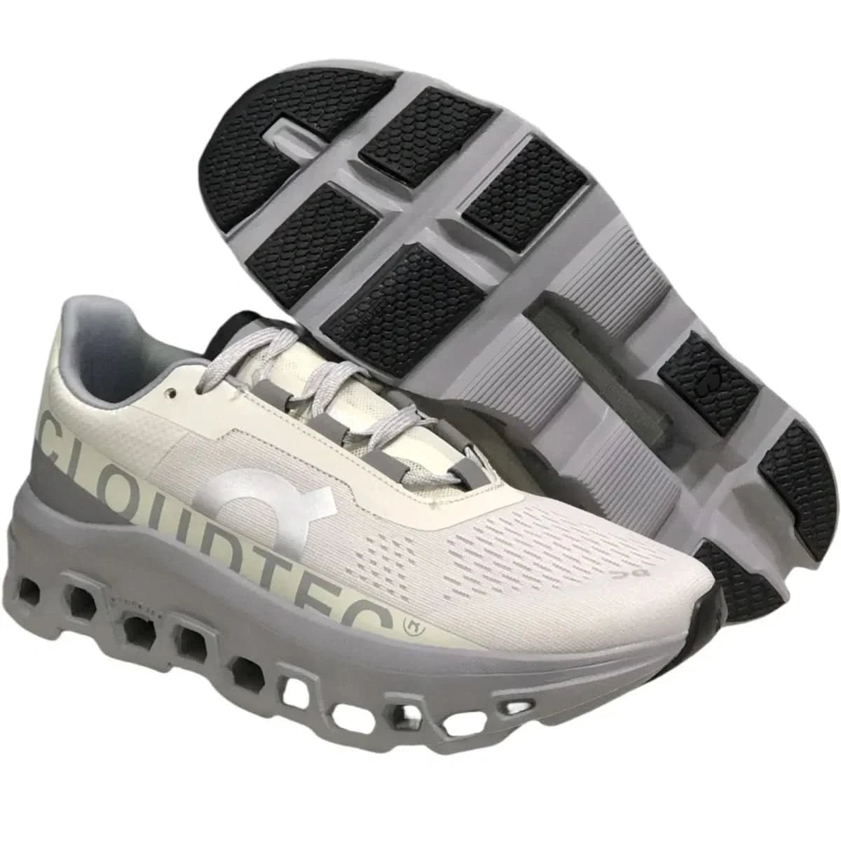 On Cloudmonster Women's White/Grey - Onsrunners