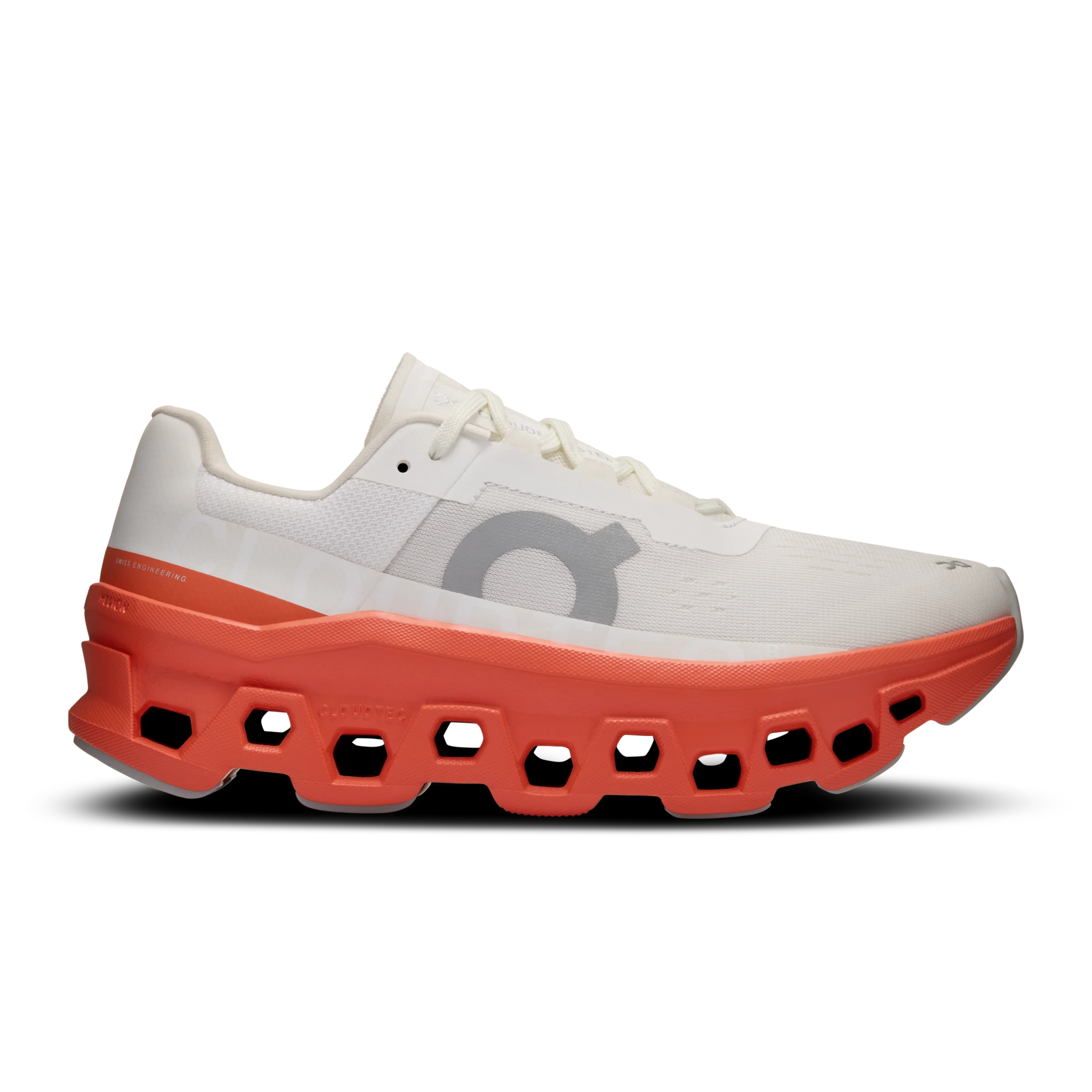 On Cloudmonster Women's White/Red - Onsrunners