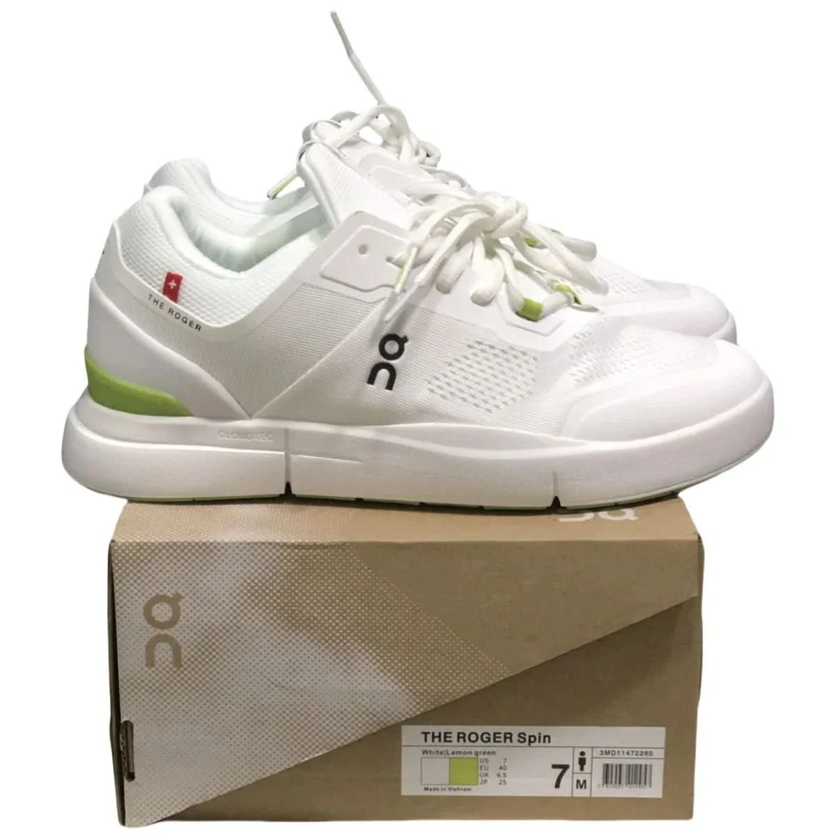 On The Roger Spin Men's White/Green - Onsrunners